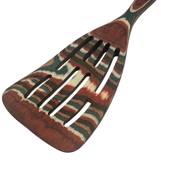 Pakka Wood Multicolor Slotted Spatula 12.5 Inches Cooking Utensil Kitchen Tool - Picture 2 of 5